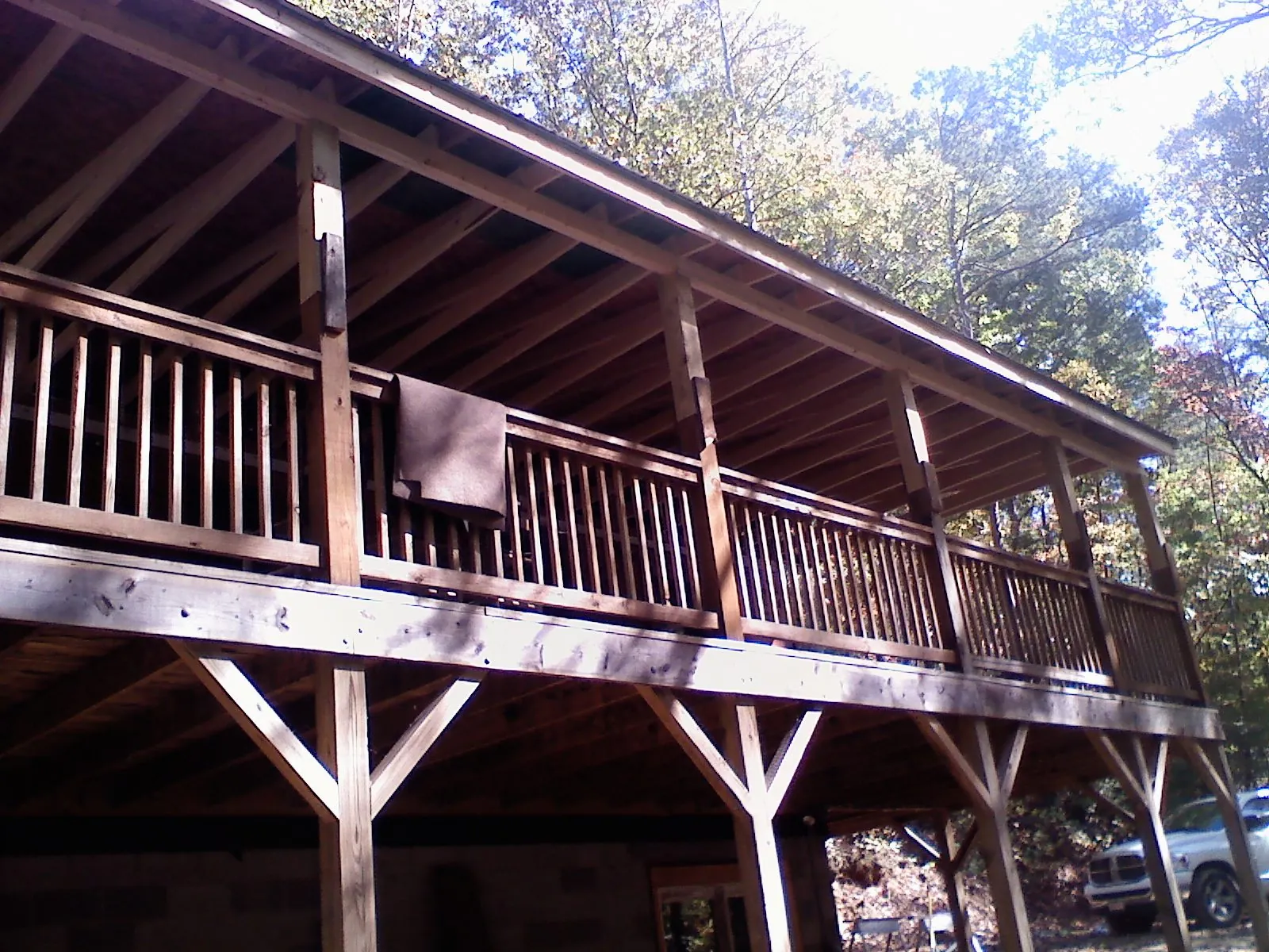 Timber framing under a new elevated porch and deck — Roof Leak Repair in Marne by Roofing Brothers